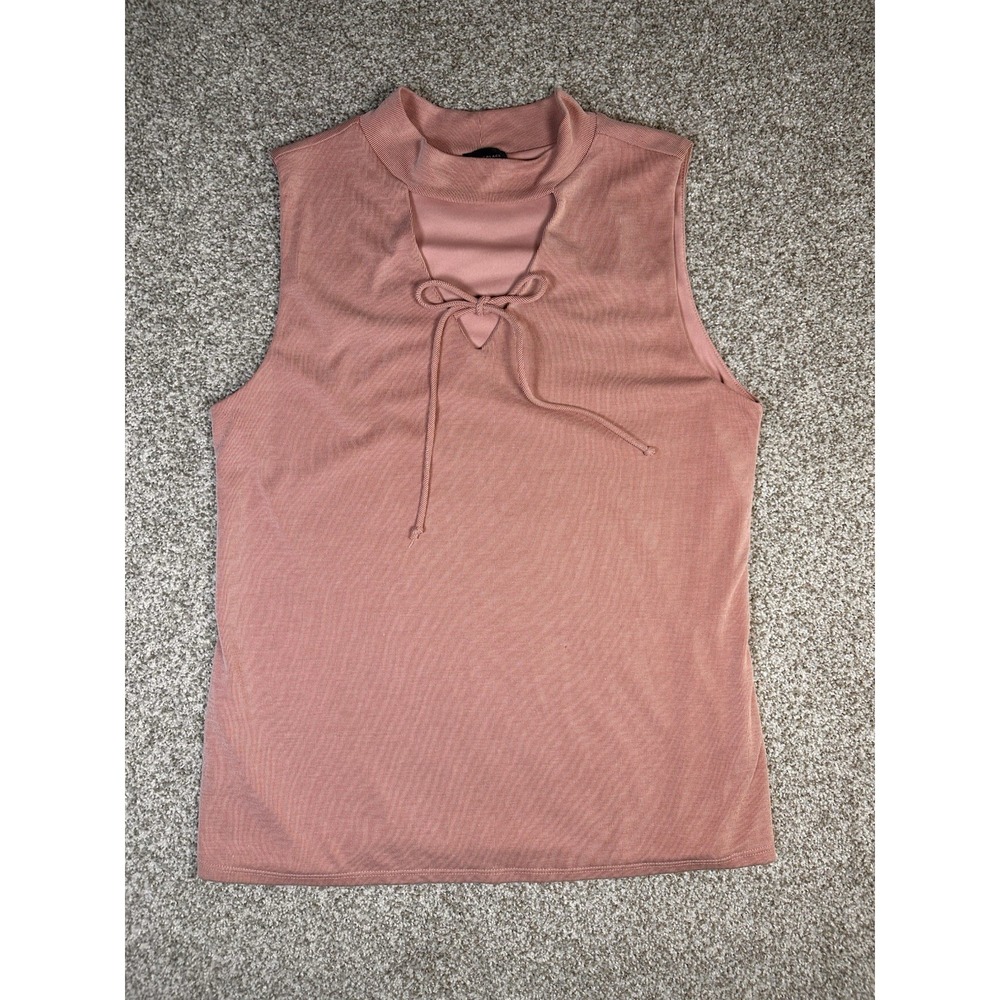 BKE Pink Women's Front Tied V Neck Sleeveless Shirt Size Large